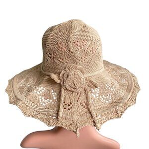 Hand Made Adjustable Derby Sun Hat Tan NWOT